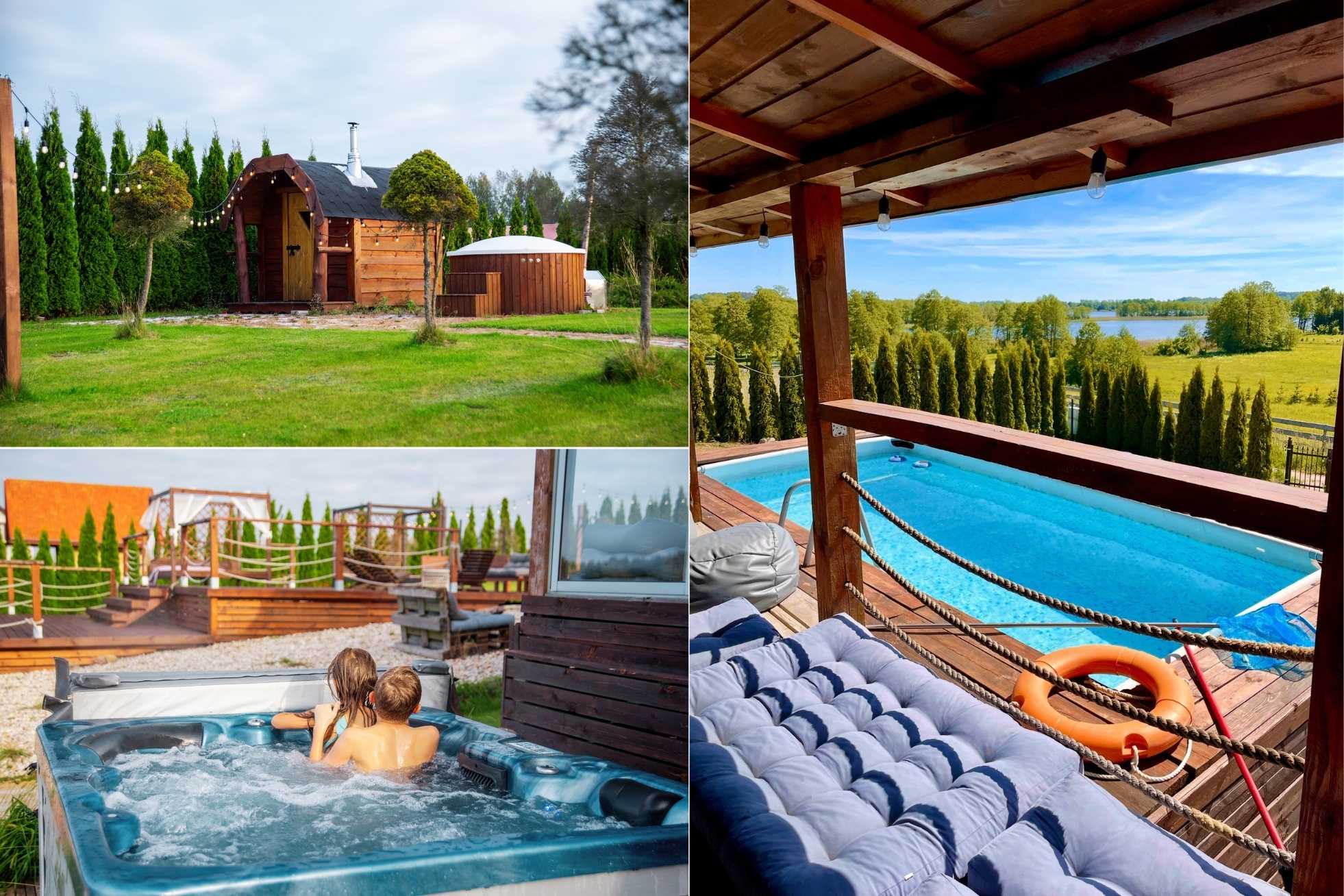 Projekt bez nazwy (87) domek na mazurach - jacuzzi, sauna, balia, widok z tarasu